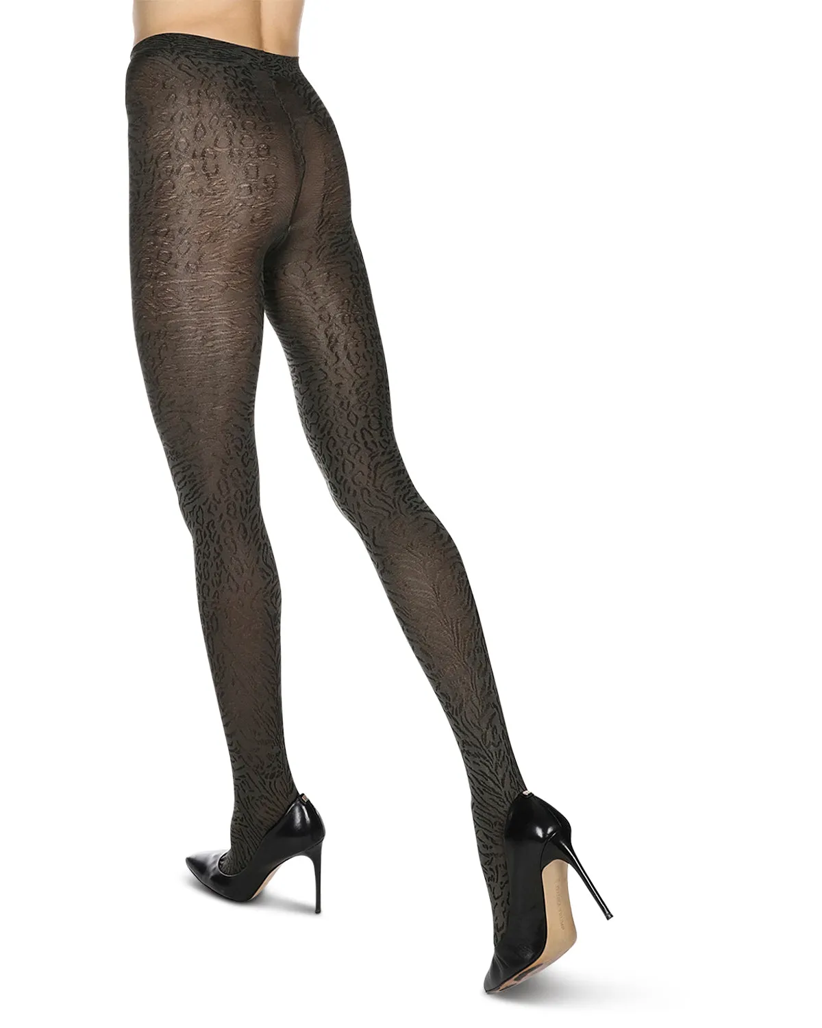 Women's Opaque Leopard Luxe Nylon Tights