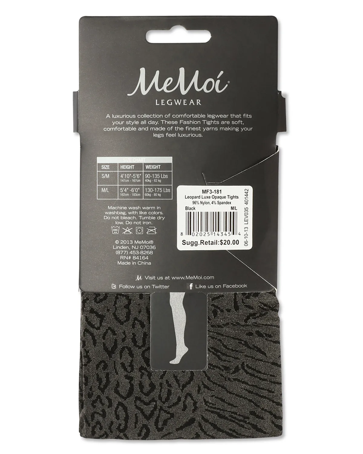 Women's Opaque Leopard Luxe Nylon Tights