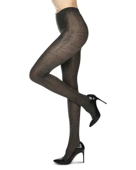 Women's Opaque Leopard Luxe Nylon Tights