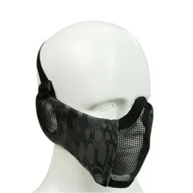 WoSporT Half Face Metal Net Field  Ear Protection Outdoor Cycling Steel Mask(Dark Crepe)